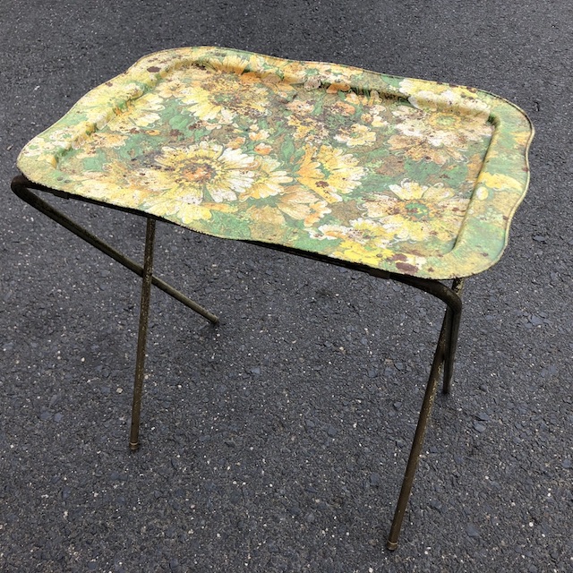 TABLE, Folding Tray 1960s - (Floral Rusted)